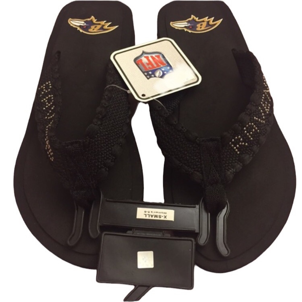 New NFL Baltimore Ravens flip flop shoes